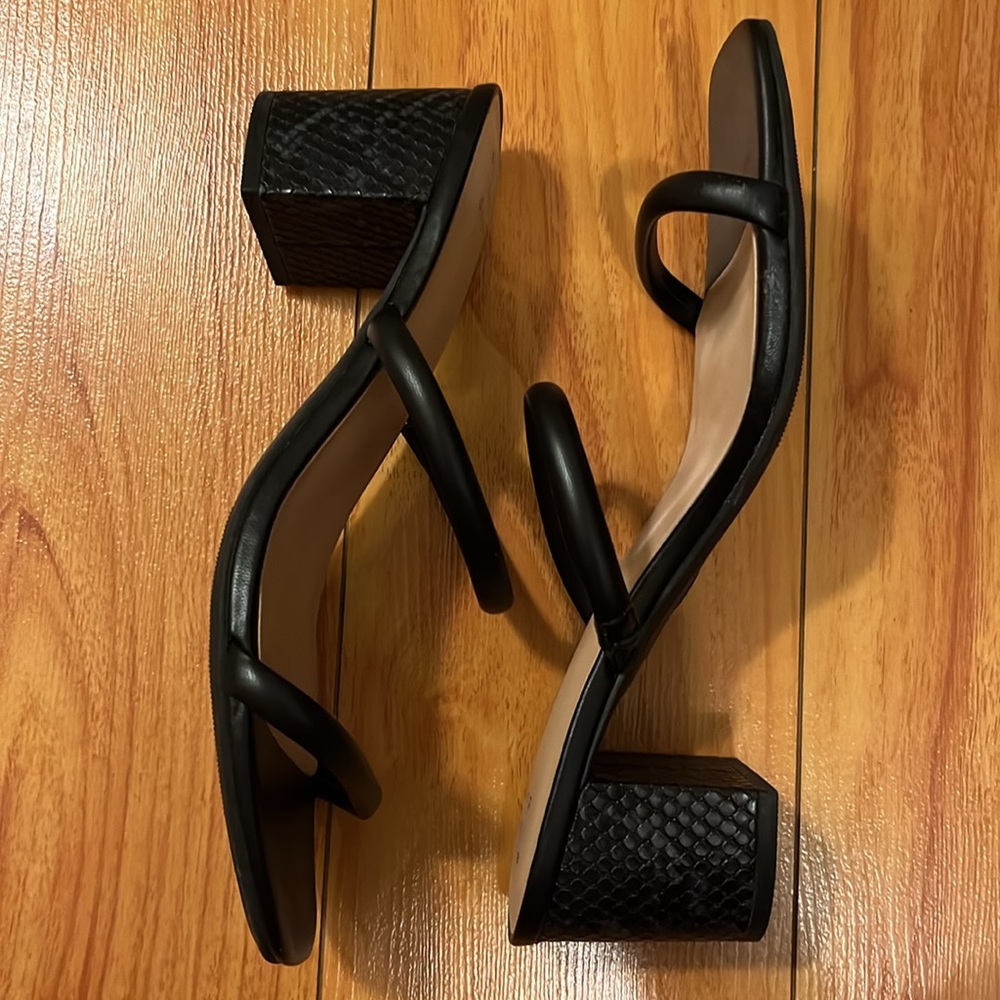 A New Day strappy black block heels. - Picture 3 of 4
